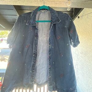 Embroidered Denim Shirt